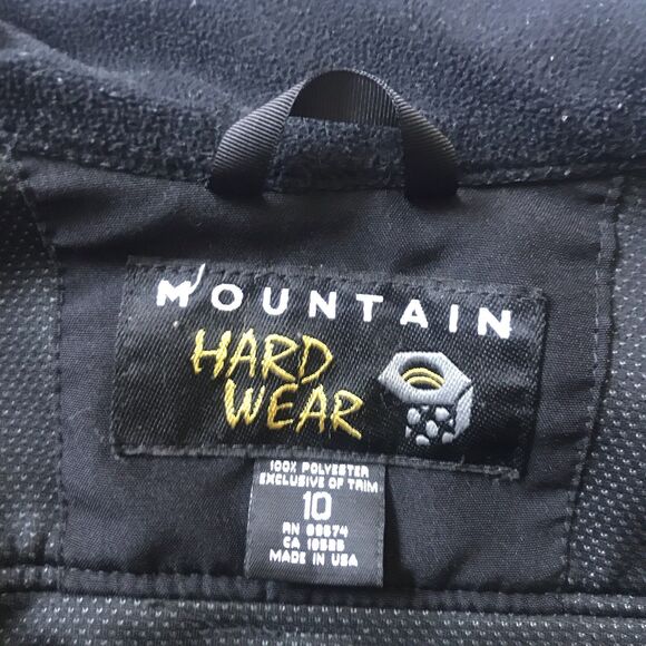Mountain Hardwear Gore Windstopper Fleece Jacket Black Womens SZ 10 Zip Pkts USA - Picture 2 of 12